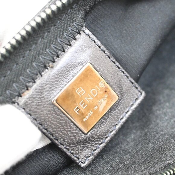 FENDI Logo Shoulder Bag Canvas Leather Gray SHW Italy 32EE760 - Picture 15 of 16